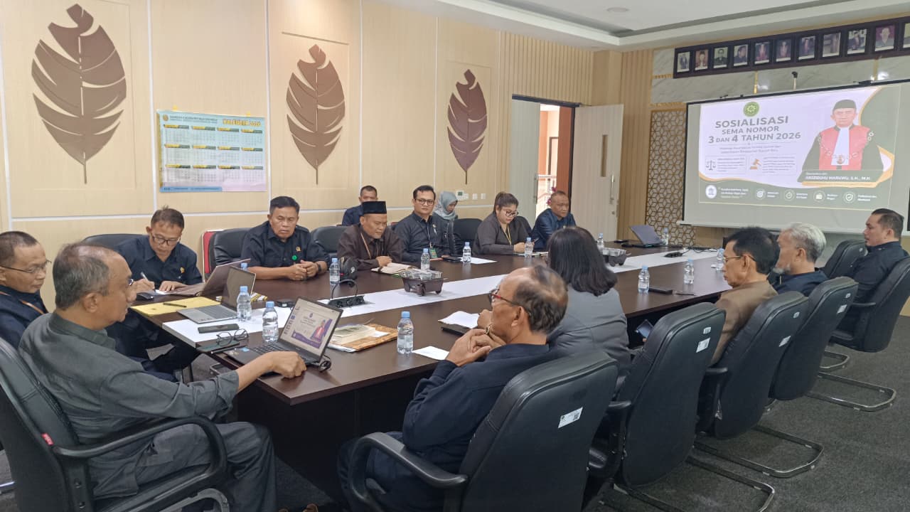 Pengadilan Tinggi Sulawesi Tengah Menggelar Sosialisasi SEMA No. 3 dan No. 4 Tahun 2026...